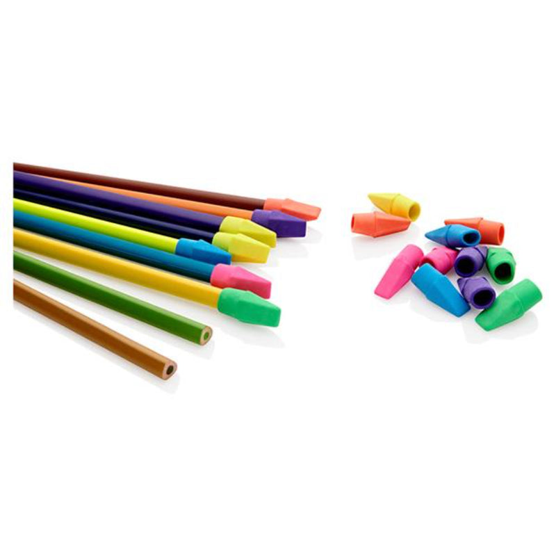 Emotionery Pencil Top Erasers - Neon Collection - Pack of 18