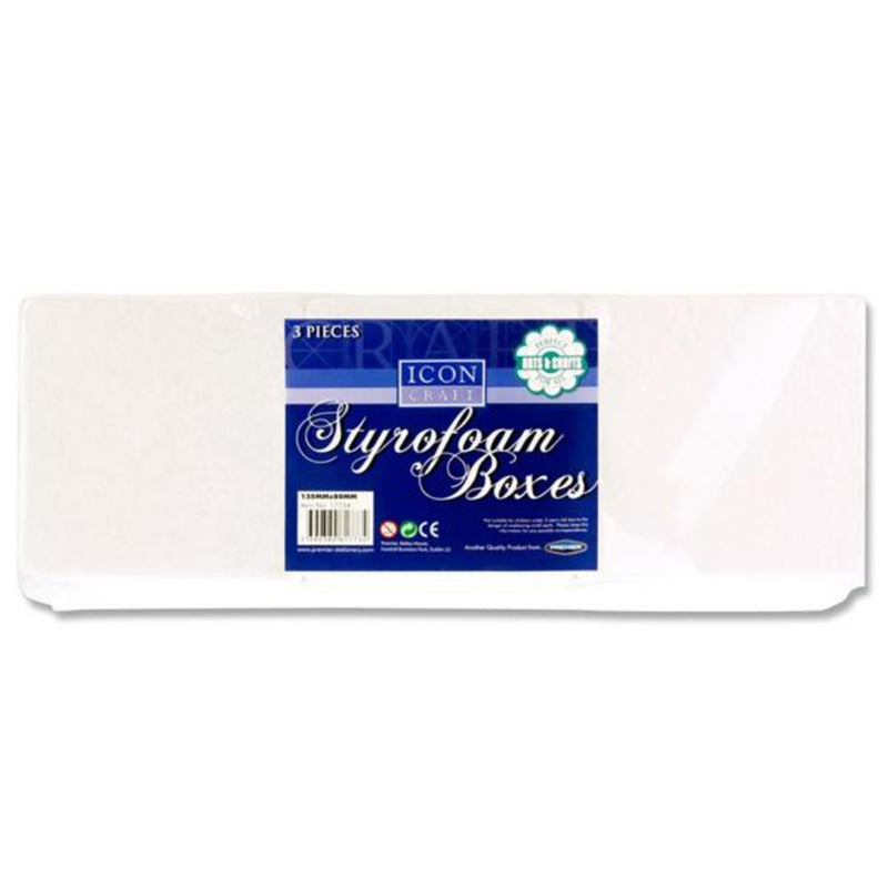 Icon Styrofoam Boxes - 135mm x 80mm - Square - Pack of 3