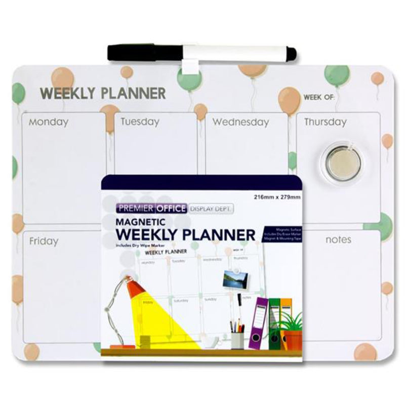 Premier Office 216x279mm Magnetic Weekly Planner Dry Wipe Board - Spots
