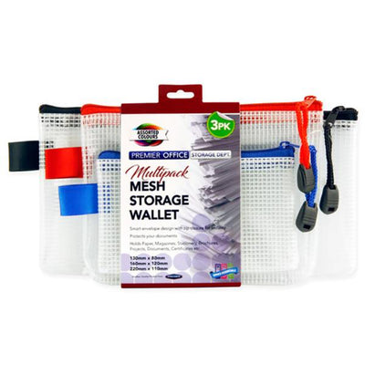 Premier Office Multipack | Mesh Storage Wallets - Pack of 3