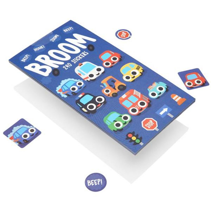 Emotionery Mini Sticker Book - Broom Cars - 240 Stickers