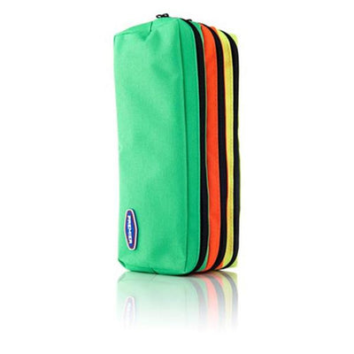 Premier Neon 3 Zip & Pocket Pencil Case - Green & Orange & Yellow