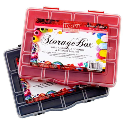 Icon Multipack | 15 Compartment Storage Box - Black & Red