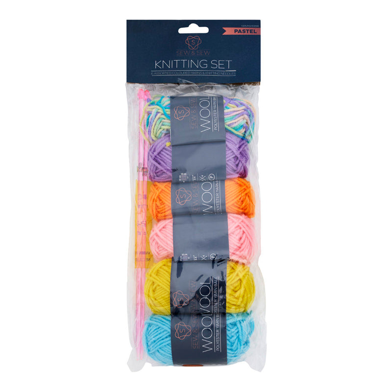 Sew & Sew 110m Knitting Set - Pastel Colours - 50g