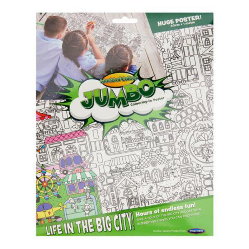 World of Colour Jumbo Colouring-in Poster - 40cmx1m - Big Seaside City