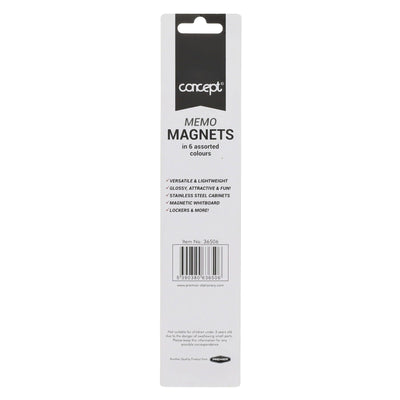 Premier Office 33mm Magnet Memo Holders - Pastel - Pack of 6
