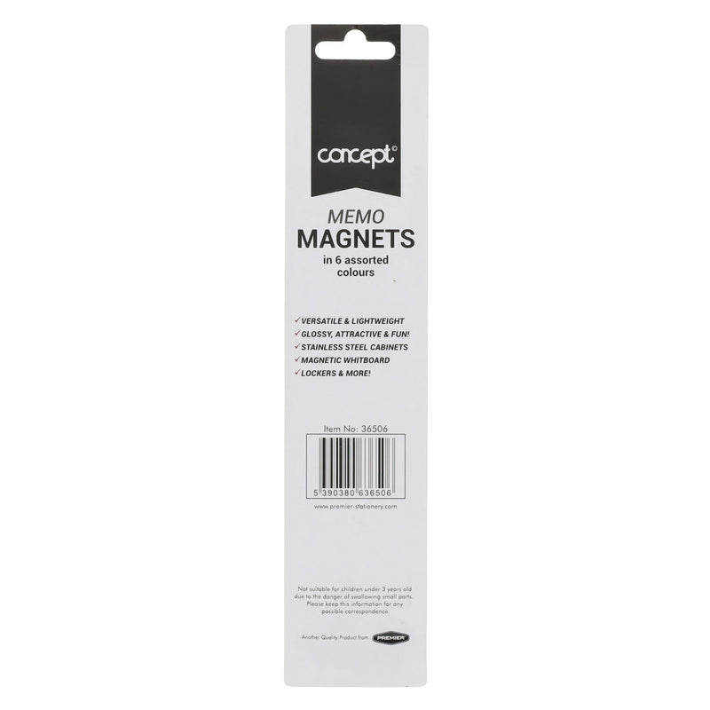 Premier Office 33mm Magnet Memo Holders - Pastel - Pack of 6