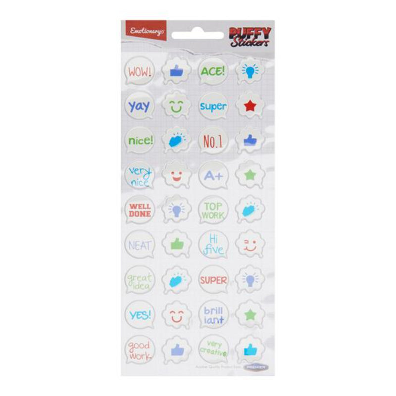 Emotionery Puffy Stickers - Speech Bubbles - Pack of 36
