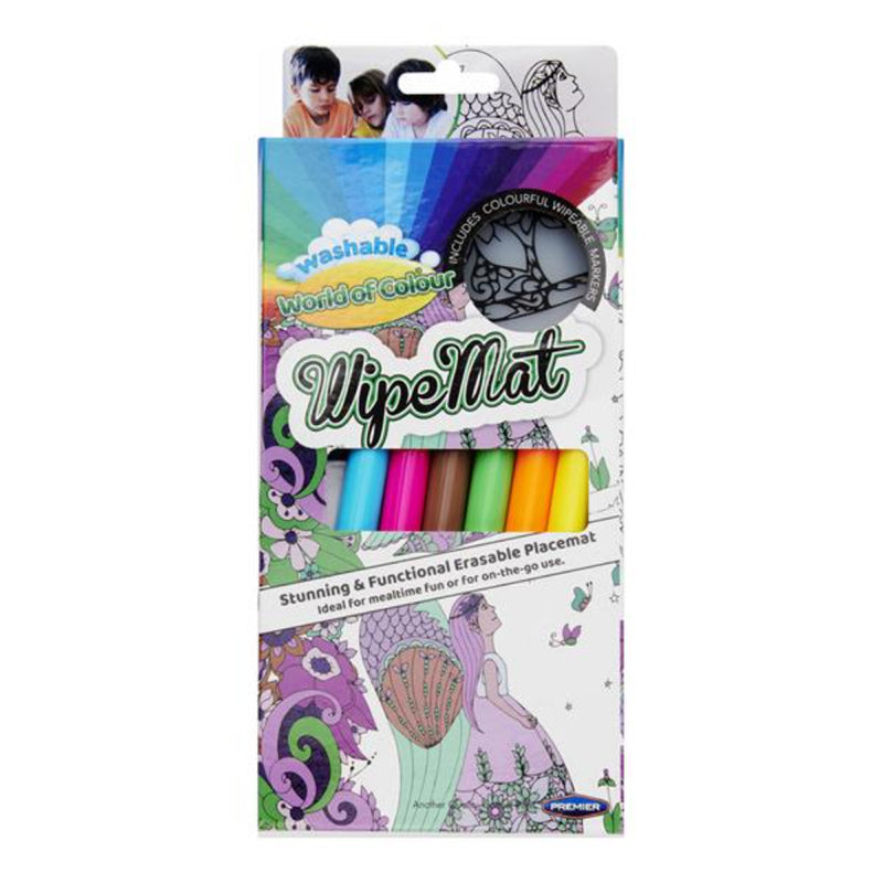 World of Colour Washable Placemat with 6 Wipeable Colour Markers - Angel