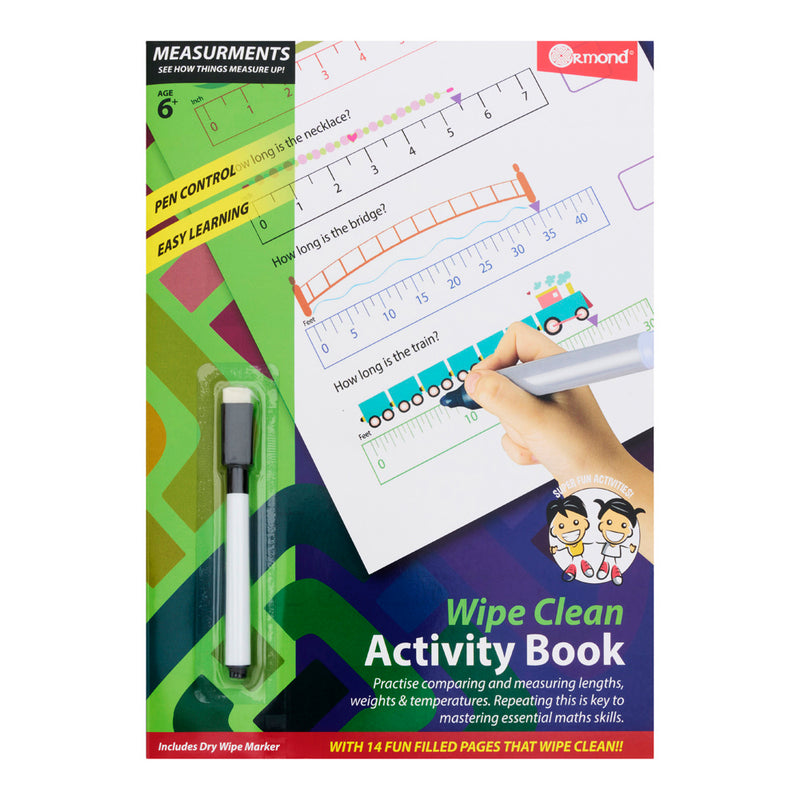Ormond A4 Wipe Clean Activity Book - 14 Pages - Measurements