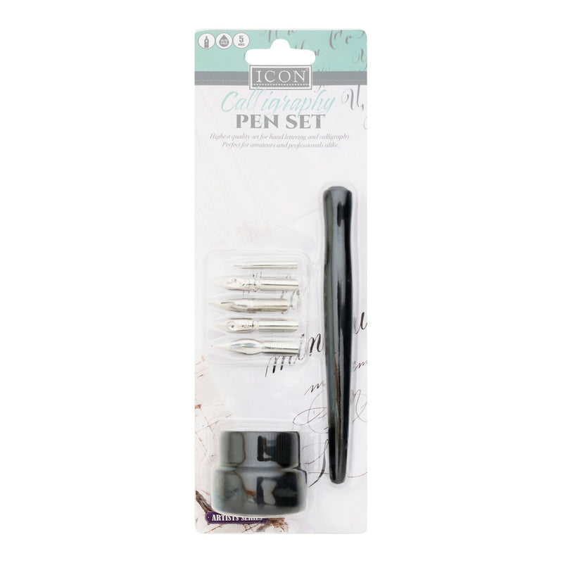 Icon Calligraphy Pen Set with 5 Nibs & Ink Pot