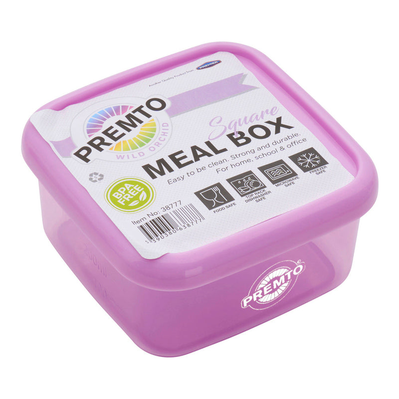 Premto Square BPA Free Meal Box - Microwave Safe - Pastel - Wild Orchid