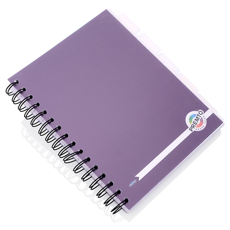 Premto A5 5 Subject Project Book - 250 Pages - Grape Juice Purple