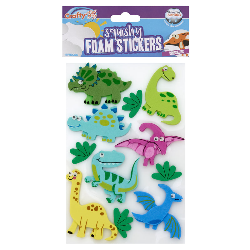 Crafty Bitz Squishy Foam Stickers - Dinosaurs - Pack of 11