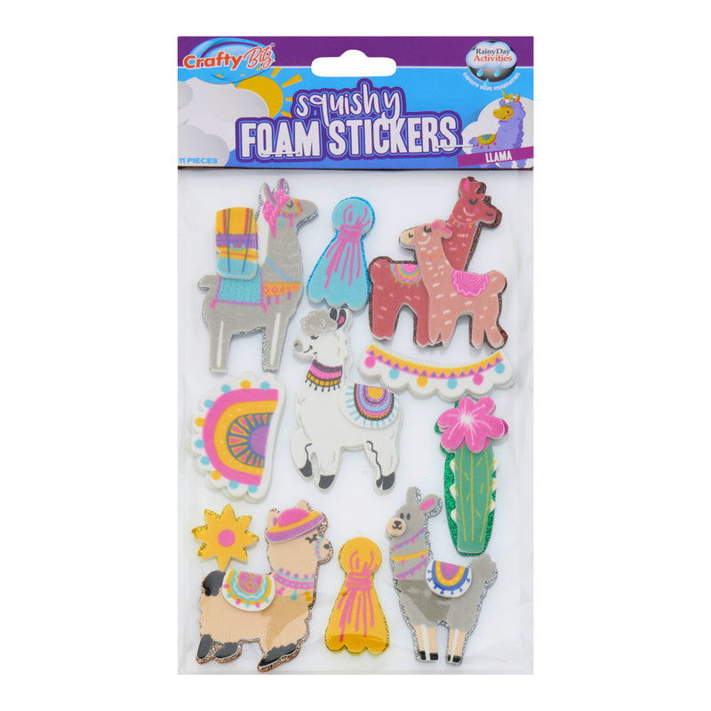 Crafty Bitz Squishy Foam Stickers - Llama 1- Pack of 11