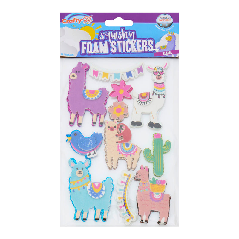 Crafty Bitz Squishy Foam Stickers - Llama 2 - Pack of 11