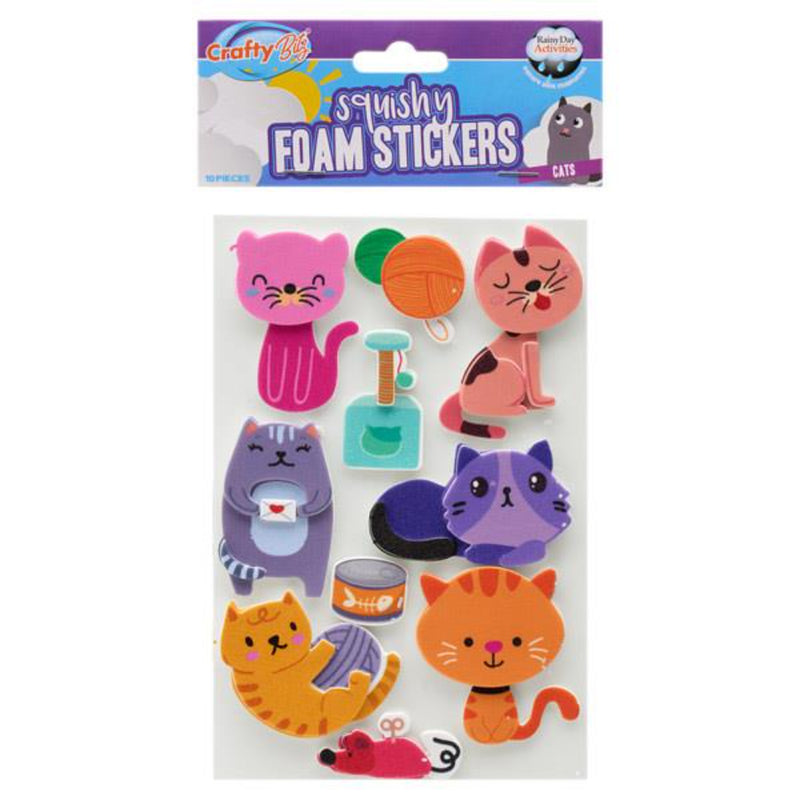 Crafty Bitz Squishy Foam Stickers - Cats 1- Pack of 11