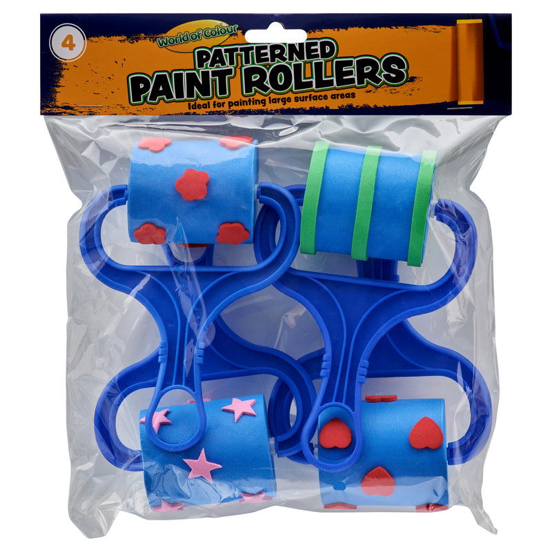 World of Colour Patterned Paint Rollers - Pack of 4