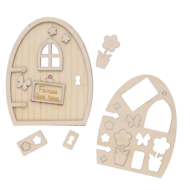 Crafty Bitz 3D Wooden Fairy Door- Fairies Welcome