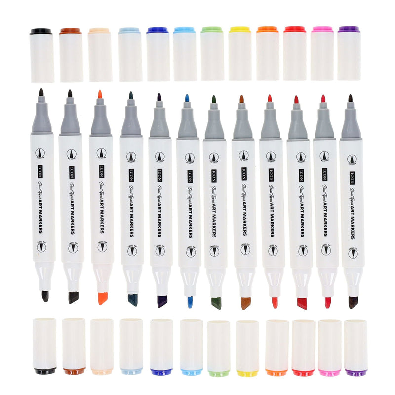 Icon Dual Tip Art Markers - Pack of 12