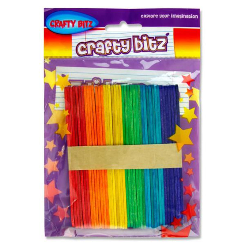 Crafty Bitz Lollipop Sticks - Coloured - Pack of 42