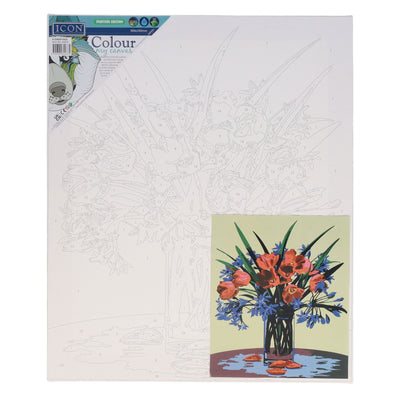 Icon Paint By Numbers Canvas - 300x250mm - Flower Vase