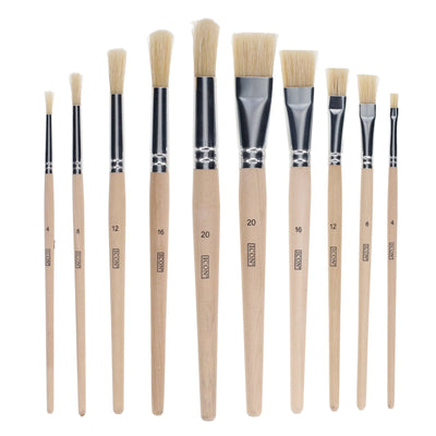 Icon Texture Paint Brush Set - Hog Hair - Pack of 10