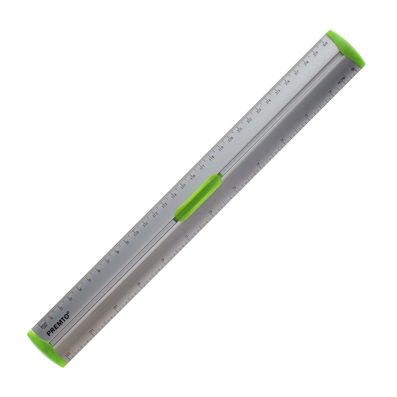 Premto S1 Aluminum Ruler With Grip 30cm - Caterpillar Green