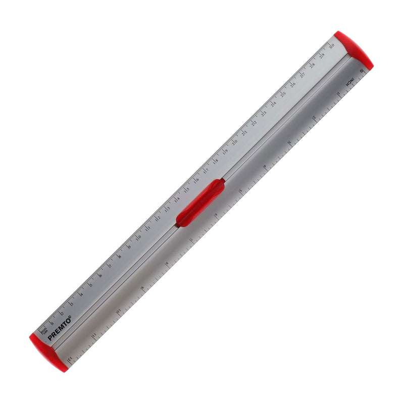 Premto S1 Aluminum Ruler With Grip 30cm - Ketchup Red