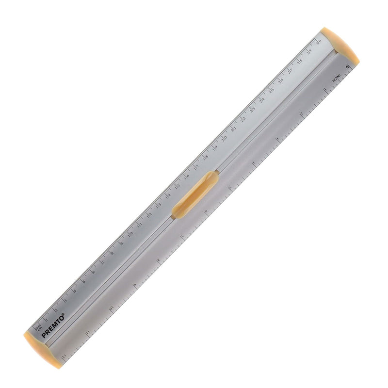 Premto Pastel Aluminum Ruler With Grip 30cm - Papaya
