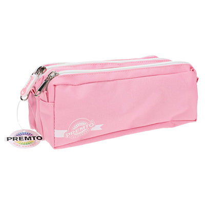 Premto 3 Pocket Pencil Case - Pink Sherbet