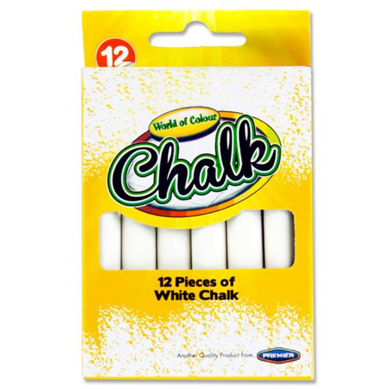 World of Colour Chalks - White - Box of 12