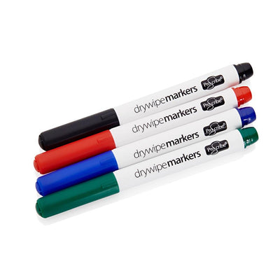 Pro:Scribe Dry Wipe Whiteboard Markers Thin - Pack of 4