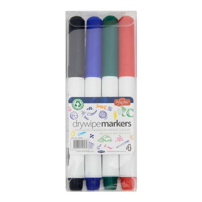 Pro:Scribe Dry Wipe Whiteboard Markers Thin - Pack of 4