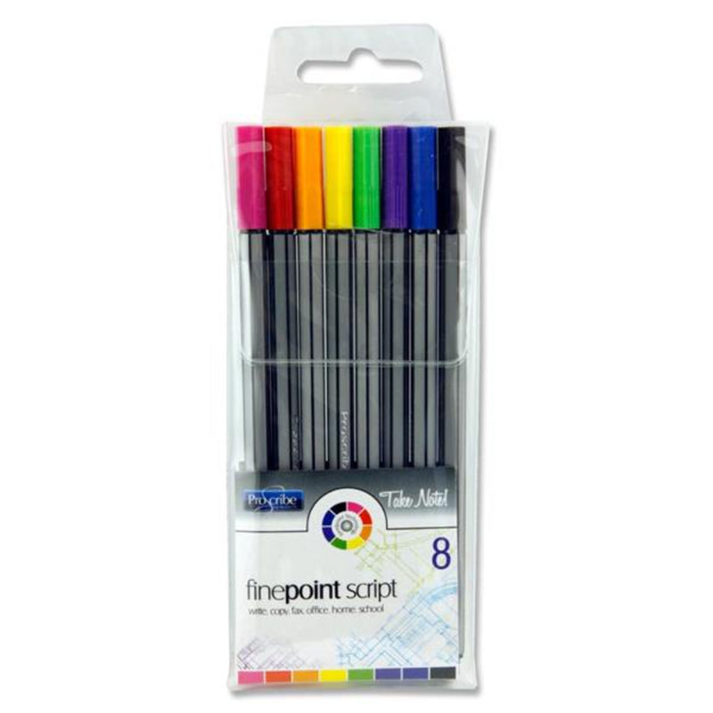 Pro:Scribe Finepoint Script Pens - Pack of 8