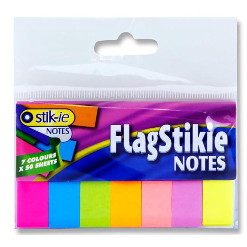 Stik-ie FlagStikie Page Markers - 140 Sheets - Neon - Pack of 7