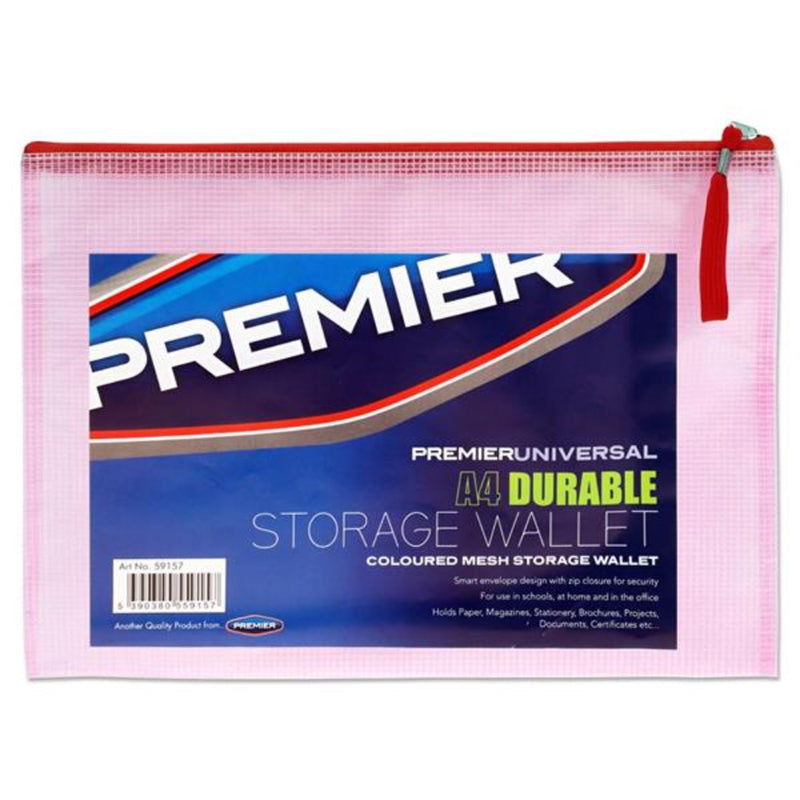Premier Universal A4 Durable Storage Wallet - Pink