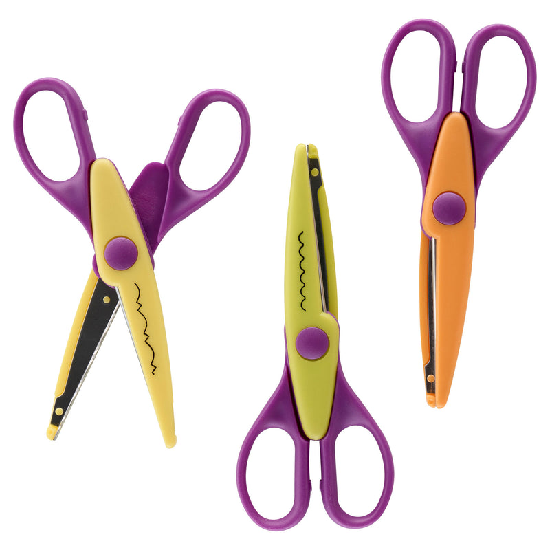 Crafty Bitz Crazy Cutters Craft Scissors with Assorted Cutting Blades - Pack of 3