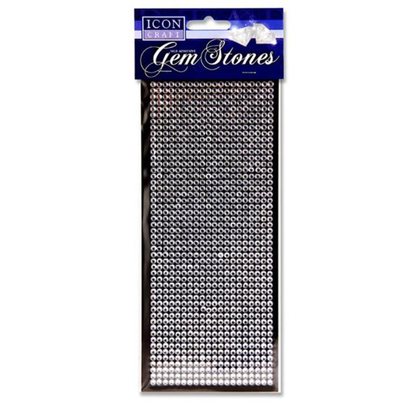 Icon 1000 Self Adhesive Gem Stones - Silver