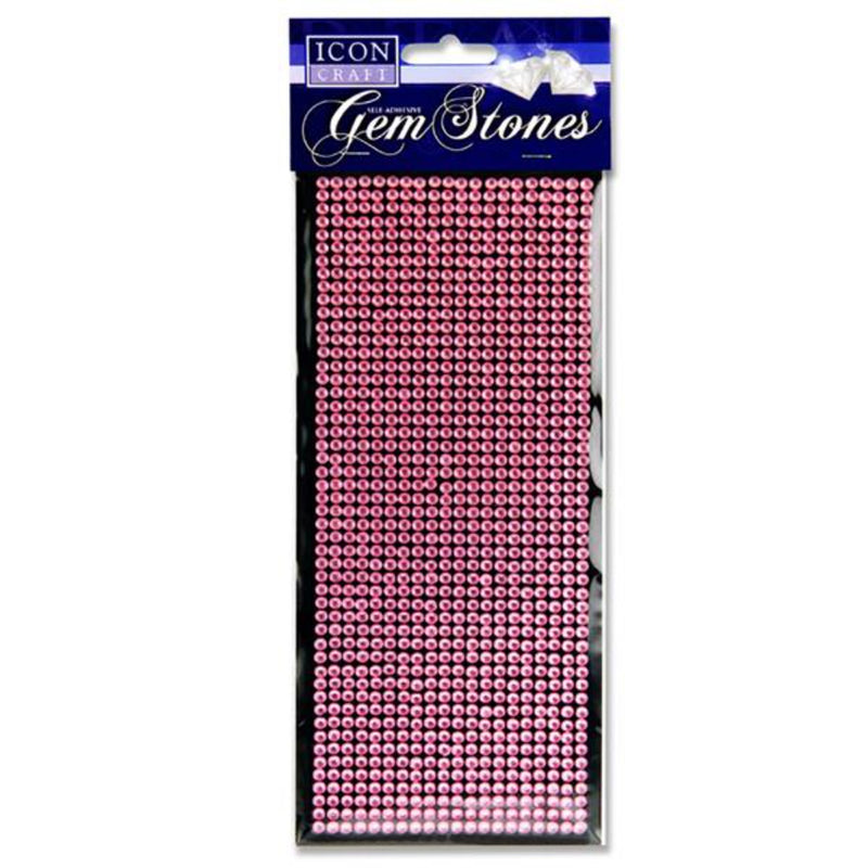 Icon 1000 Self Adhesive Gem Stones - Pink