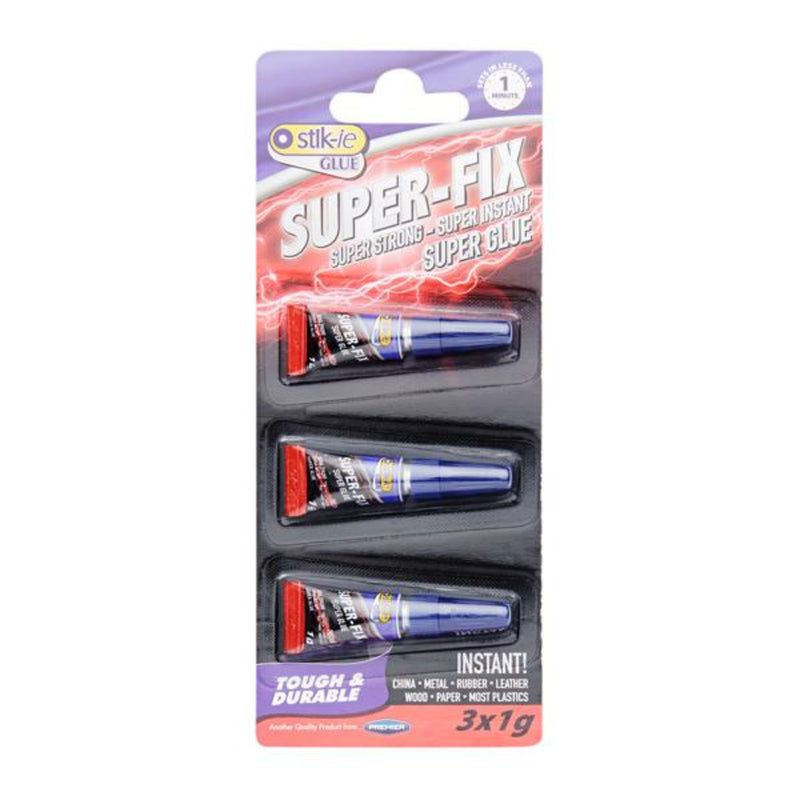 Stik-ie Super-Fix Instant Super Glue 1g - Pack of 3