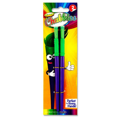 world-of-colour-chubbie-paintbrushes-pack-of-2|Stationery Superstore