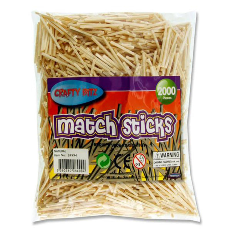 Crafty Bitz Matchsticks - Natural - Bag of 2000
