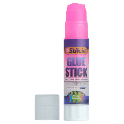 Stik-ie Coloured Transparent Glue Stick - Pink