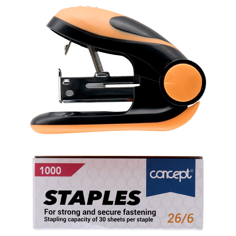 Concept Mini Stapler & Staples Set - Orange