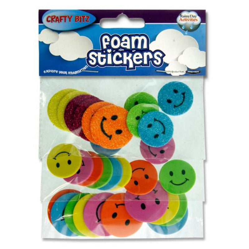 Crafty Bitz Foam Stickers - Smiley Face - Pack of 30