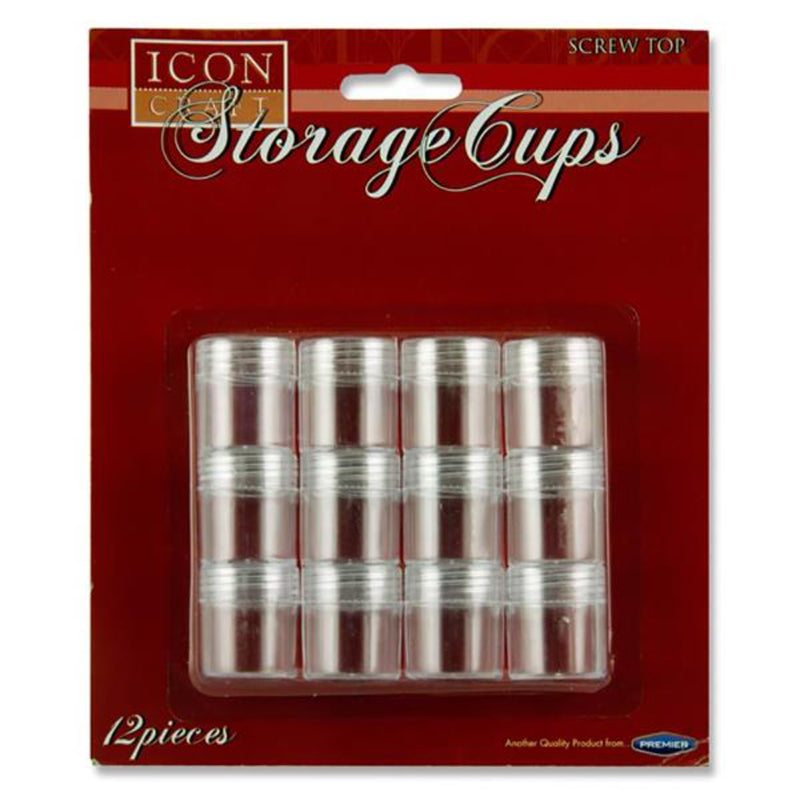 Icon Srew Top Storage Cups - 26mm x 29mm - Pack of 12