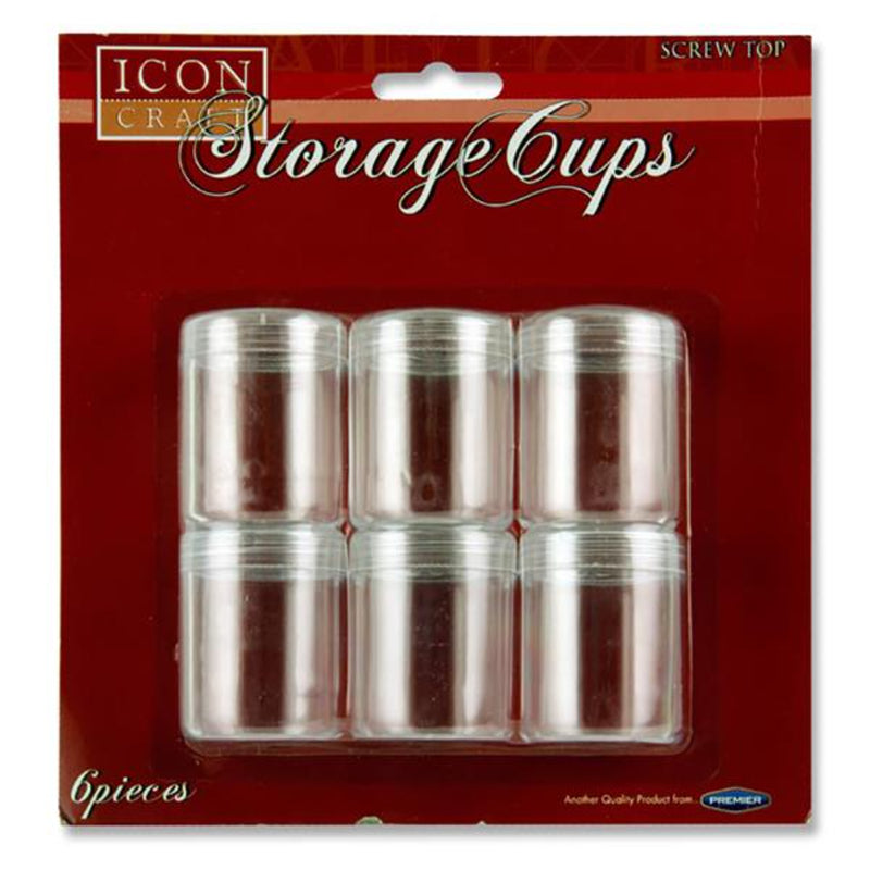 Icon Screw Top Storage Cups - 39mm x 50mm - Pack of 6