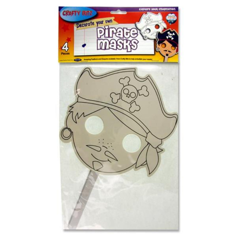 Crafty Bitz Decorate Your Own Pirate Masks - Pack of 4