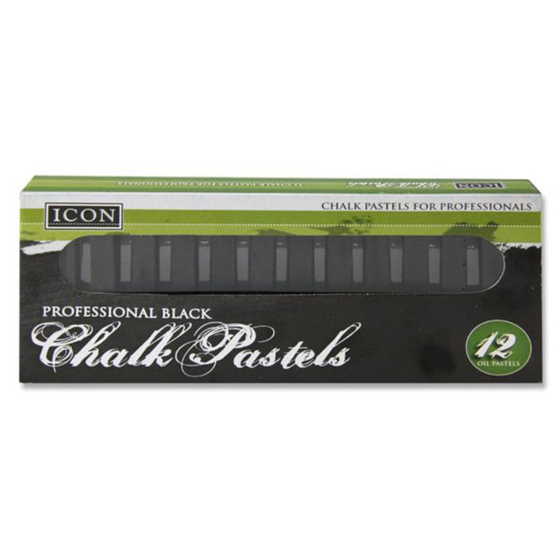 Icon Highest Quality Chalk Pastels - Black - Box of 12